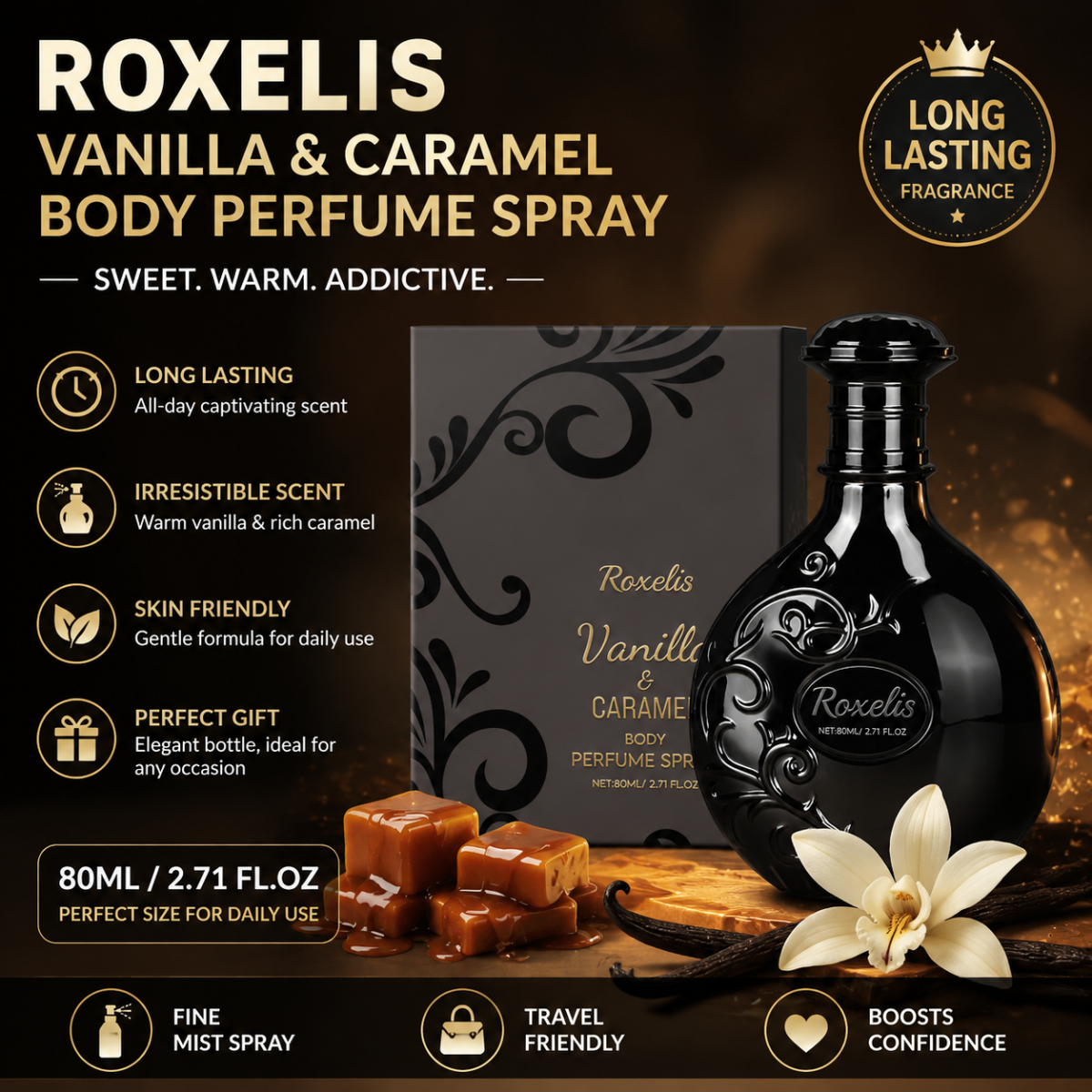 80ML Vanilla Caramel Perfume S - огляд і ціна Perfume Fragrance Vanilla